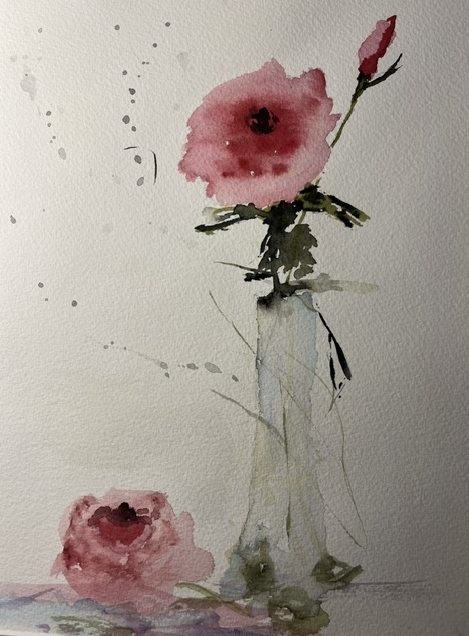 Rosen, Aquarell von Karin Arnold, 40cm x 50cm, 120€ o.R., 150€ m.R.