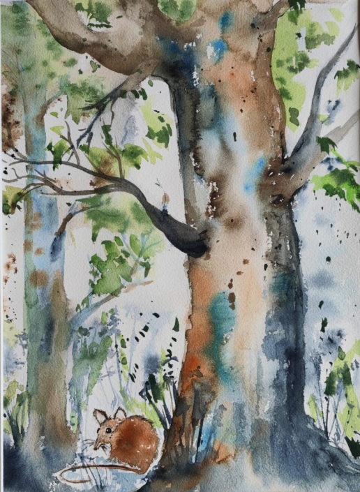 Zauberbaum, Aquarell von Kerstin Evers